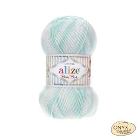 Alize Baby Best Batik 6659 zöld-fehér színátmenetes