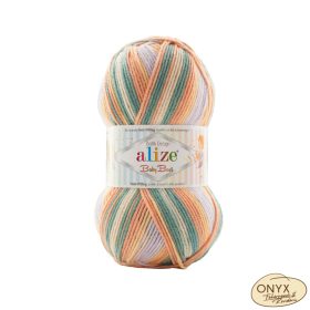   Alize Baby Best Batik 7917 narancs-zöld-nyers-lila színátmenetes fonal