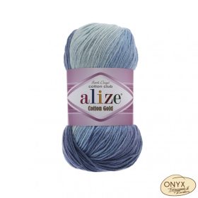 Alize Cotton Gold Batik 3299 kék-drapp-lila színátmenetes