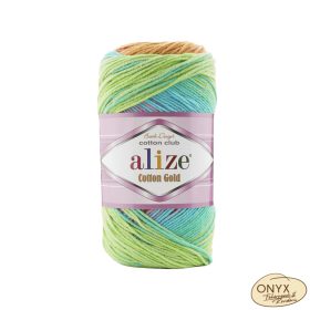   Alize Cotton Gold Batik 4530 narancs-türkiz-zöld színátmenetes