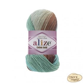   Alize Cotton Gold Batik 4603 barna-türkiz-kék színátmenetes - KIFUTÓ MODELL