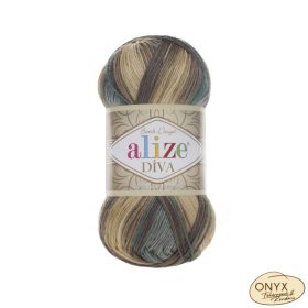 Alize Diva Batik zöld-bézs színátmenetes fonal 3307