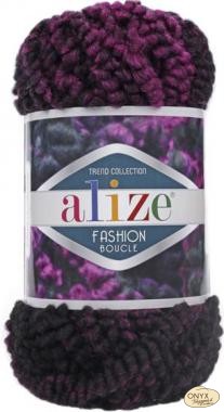 Alize Fashion Boucle 5572 lila-fekete buklé fonal 