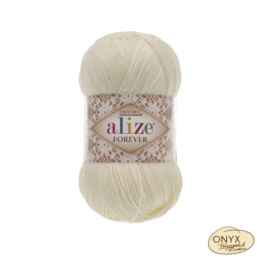 Alize Forever Crochet 001 krém színű fonal - KIFUTÓ TERMÉK