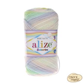   Alize Sekerim Bebe Batik 2132 fehér-halványlila-halványrózsaszín sárga színátmentes fonal