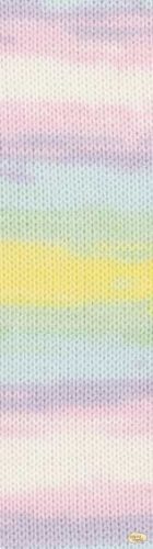 Alize Sekerim Bebe Batik 2132 fehér-halványlila-halványrózsaszín sárga színátmentes fonal