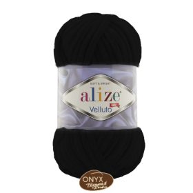 Alize Velluto 060 fekete fonal