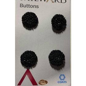 Gomb 1027 fekete füles díszgomb