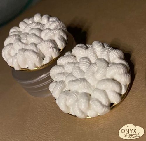 Gomb kötött hatású dekor füles gomb nagy méretben