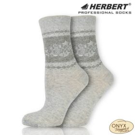   Herbert HEB001 női bokazokni szürke indás-virágos mintás zokni