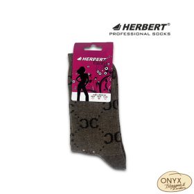 Herbert HEB001 női bokazokni barna mackó mintás