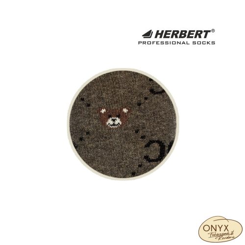 Herbert HEB001 női bokazokni barna mackó mintás