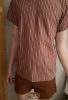 J-Press 59410 barna csíkos rövid ujjú felső egyszínű barna alsó férfi pizsama