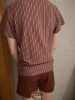 J-Press 59410 barna csíkos rövid ujjú felső egyszínű barna alsó férfi pizsama