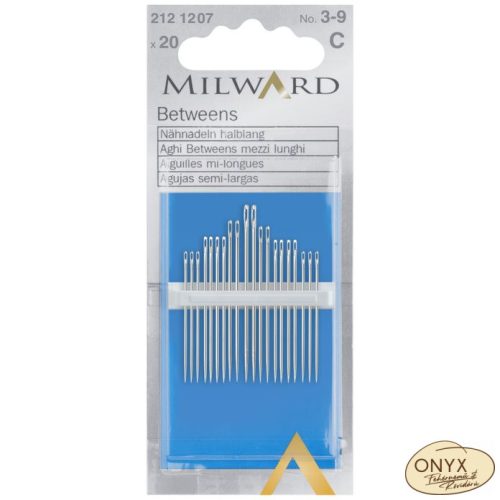 Milward 2121207 hegyes félhosszú steppelőtű Nr.3-9 méretekben 20 dbos