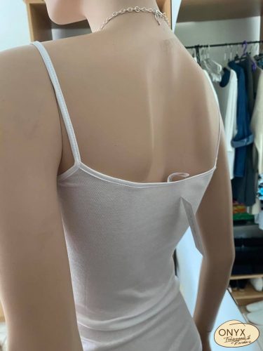 My Choice 8004 csipkés női pamut trikó spagetti pánttal