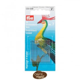   Prym 125539 hegyes hímzőtű vékony, hosszú lyukú No7 méret 16db-os