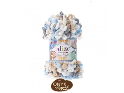 Puffy Fine Color 5946-fehér-drapp-kék fonal