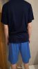 Rösch 99U723 sötétkék rövid ujjú felső, középkék rövidnadrágos férfi pizsama