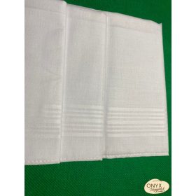 Textilzsebkendő férfi fehér 3 db-os csomagolásban