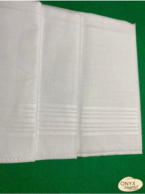 Textilzsebkendő férfi fehér 3 db-os csomagolásban