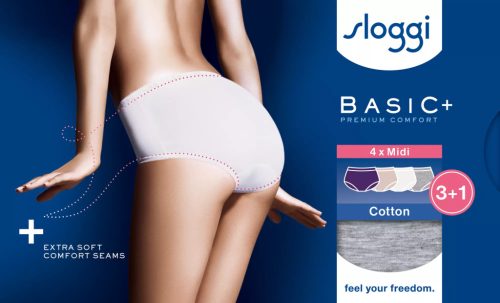 Triumph Sloggi Basic Midi 4 db-os csomagban, színes válogatás
