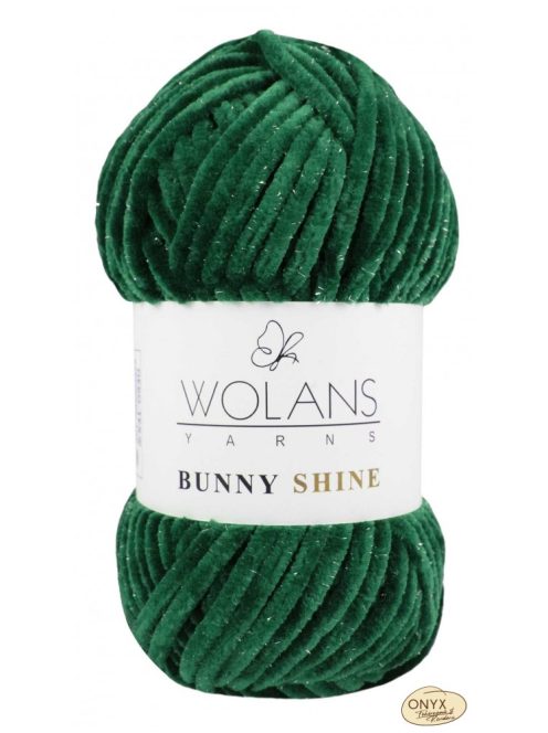 Wolans Bunny Shine 820-26 zsenilia fonal zöld-ezüst