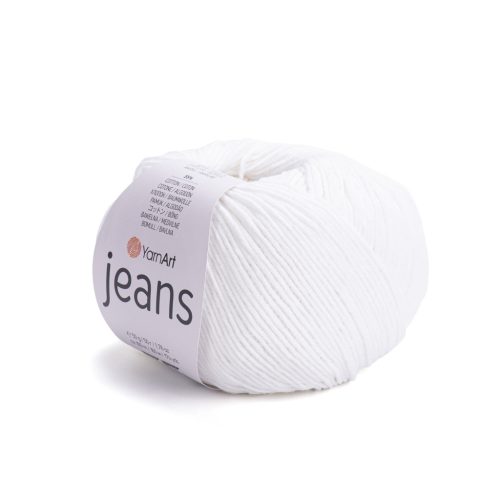 Yarn Art Jeans pamutfonal, fehér, 01