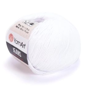 Yarn Art Jeans pamutfonal, optic fehér, 62