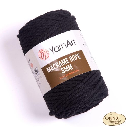 Yarn Art Macrame Rope 3 mm (kifésülhető) 750 fekete