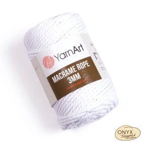 Yarn Art Macrame Rope 3 mm (kifésülhető) 751 fehér
