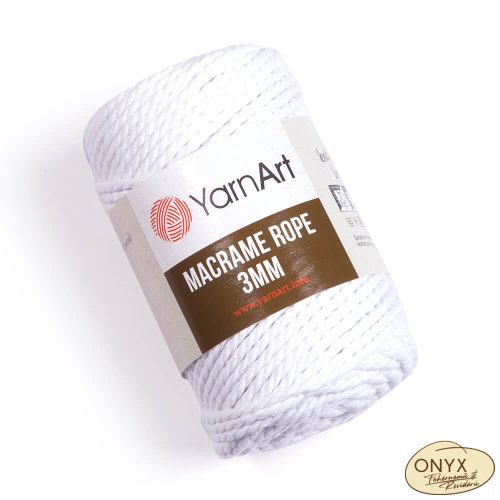 Yarn Art Macrame Rope 3 mm (kifésülhető) 751 fehér