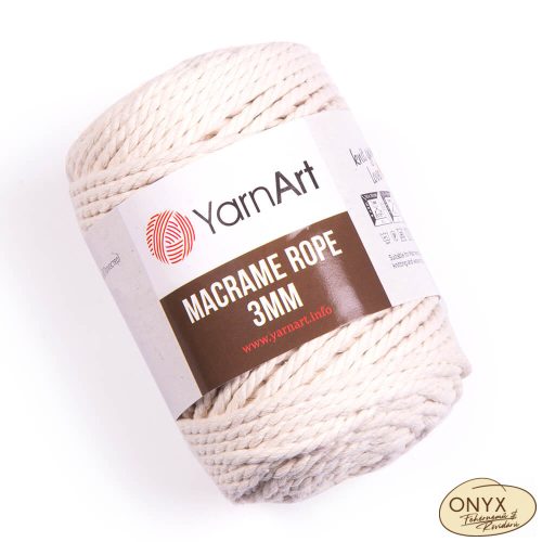 Yarn Art Macrame Rope 3 mm (kifésülhető) 752 ekrü